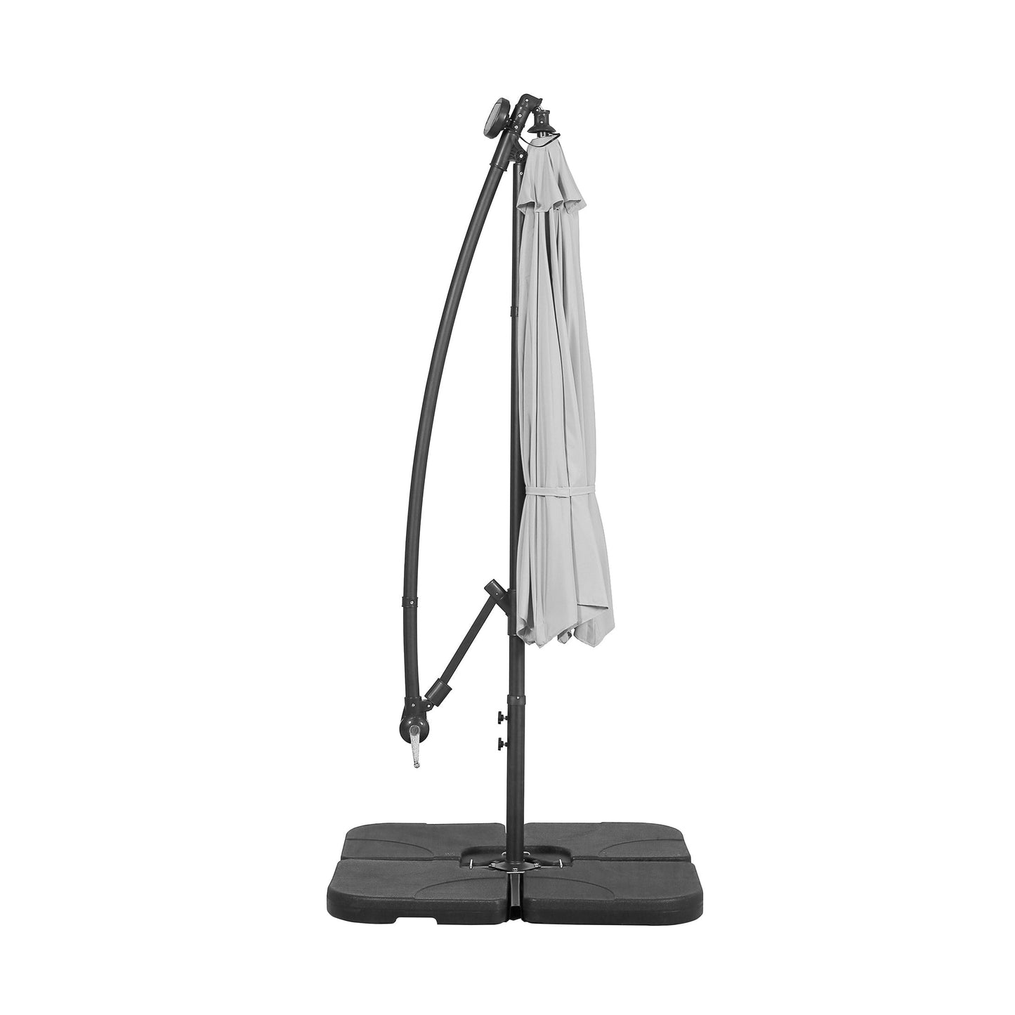 10 Ft. Solar Power Lighted Patio Umbrella with Base Stand