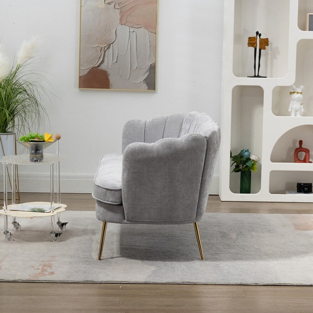 Small Mini Room Couch Two-Seater Sofa with Gold Metal Leg - 2 Seat